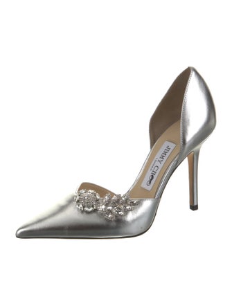 Jimmy Choo Patent Leather Crystal Embellishments D'Orsay Pumps