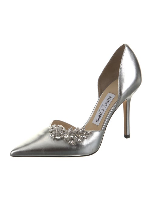 Jimmy Choo Patent Leather Crystal Embellishments D'Orsay Pumps