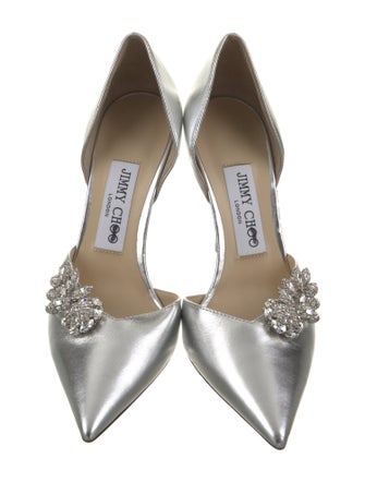 Jimmy Choo Patent Leather Crystal Embellishments D'Orsay Pumps