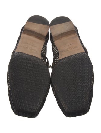 Jimmy Choo Faux Pearl Accents Mesh Flats