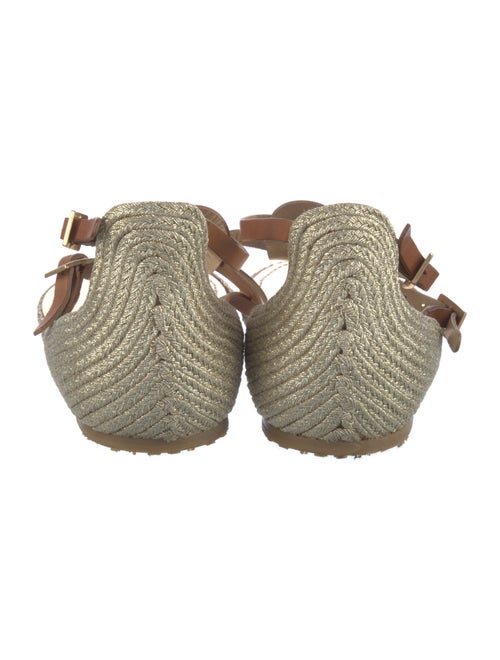 Jimmy Choo Leather Colorblock Pattern T-Strap Sandals