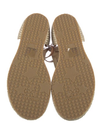 Jimmy Choo Leather Colorblock Pattern T-Strap Sandals