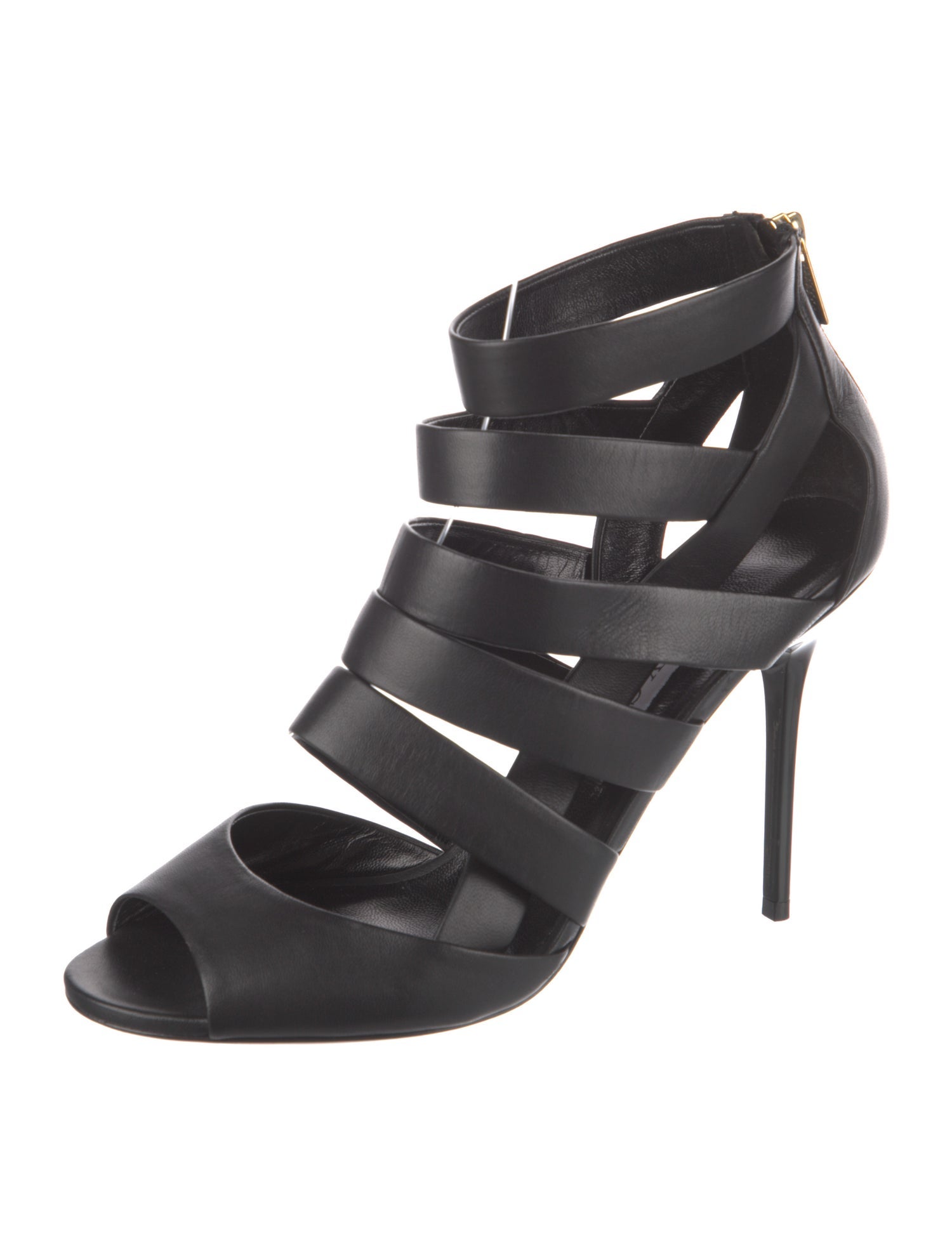 Jimmy Choo Leather Cutout Accent Gladiator Sandals