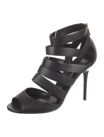 Jimmy Choo Leather Cutout Accent Gladiator Sandals