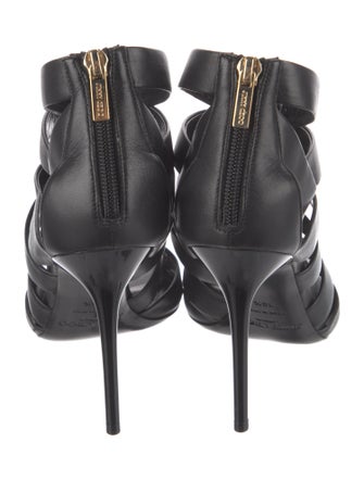 Jimmy Choo Leather Cutout Accent Gladiator Sandals