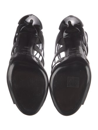 Jimmy Choo Leather Cutout Accent Gladiator Sandals