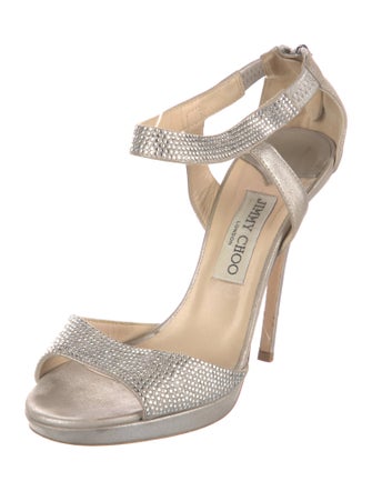Jimmy Choo Suede Crystal Embellishments Sandals