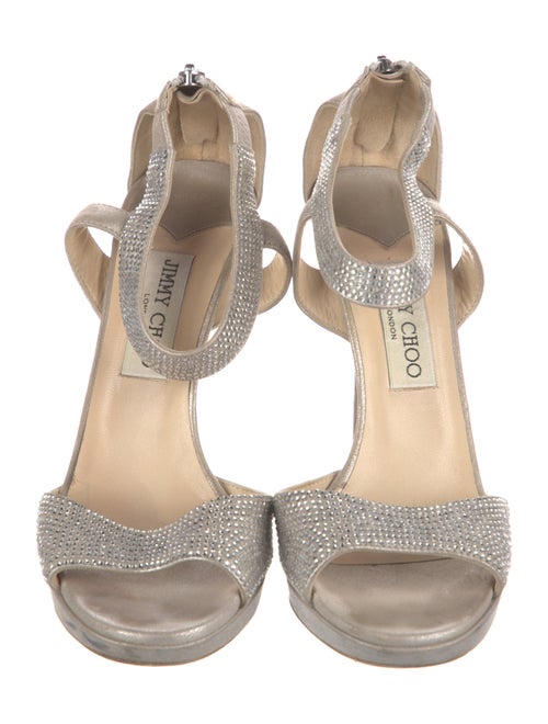 Jimmy Choo Suede Crystal Embellishments Sandals