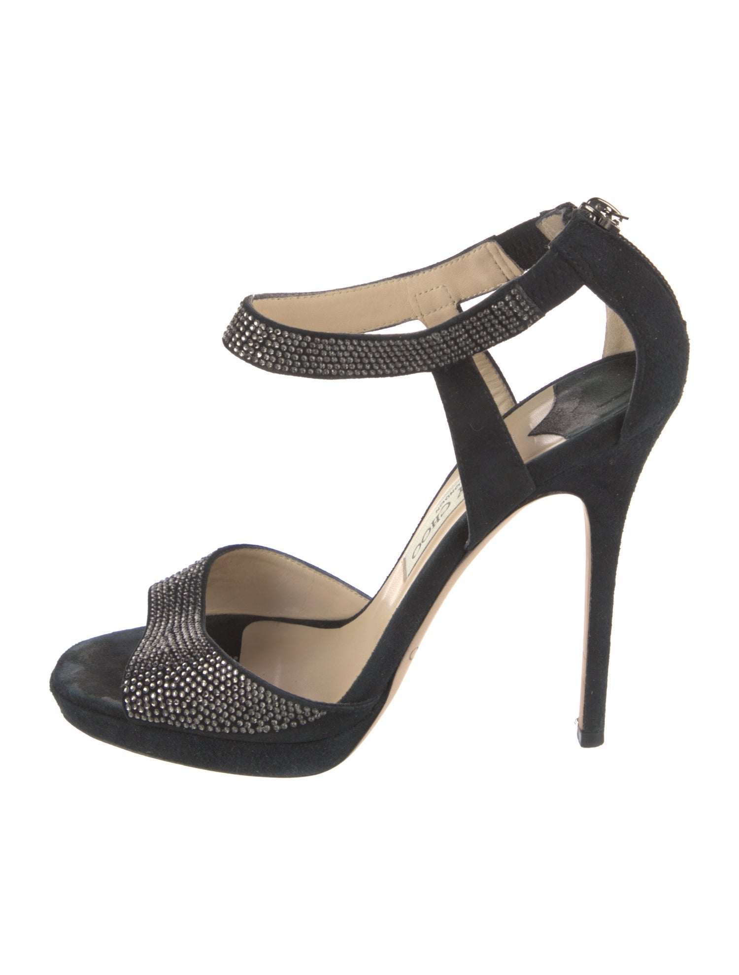 Jimmy Choo Suede Crystal Embellishments Sandals