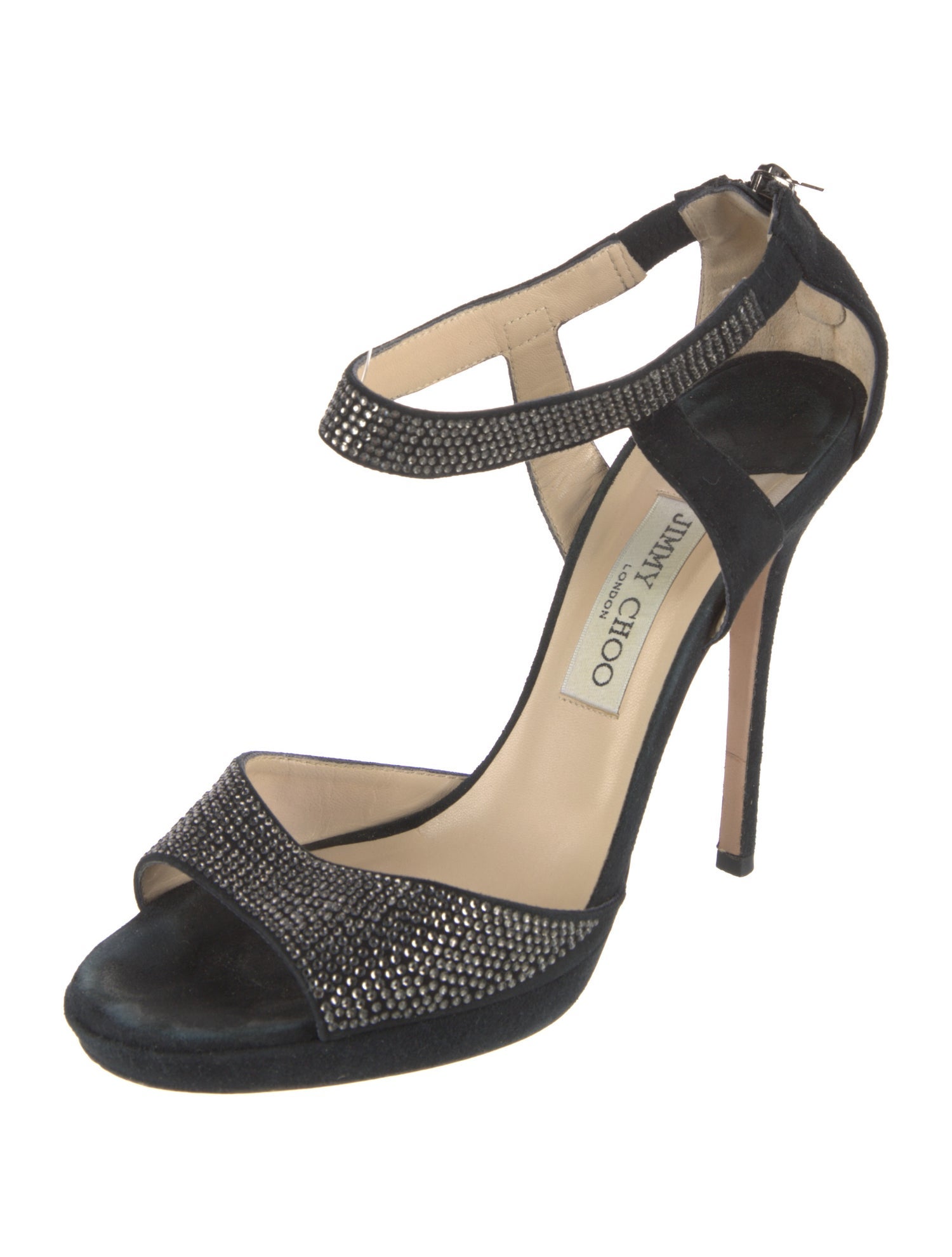 Jimmy Choo Suede Crystal Embellishments Sandals