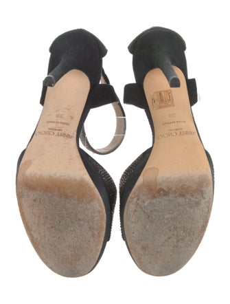 Jimmy Choo Suede Crystal Embellishments Sandals