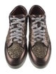 Jimmy Choo Glitter Leather Trim Embellishment Sneakers