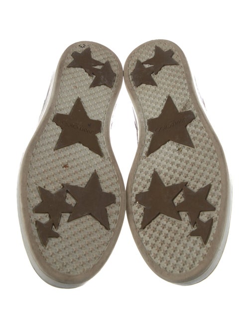 Jimmy Choo Glitter Leather Trim Embellishment Sneakers