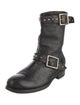 Jimmy Choo Leather Studded Accents Moto Boots