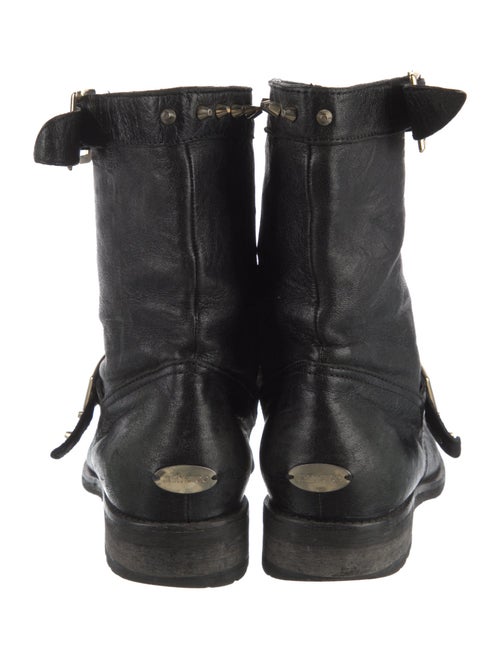 Jimmy Choo Leather Studded Accents Moto Boots