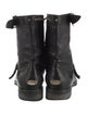 Jimmy Choo Leather Studded Accents Moto Boots