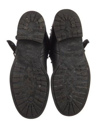 Jimmy Choo Leather Studded Accents Moto Boots