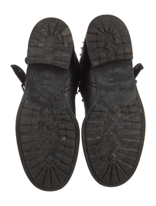 Jimmy Choo Leather Studded Accents Moto Boots