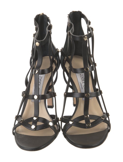 Jimmy Choo Leather Cutout Accent Gladiator Sandals
