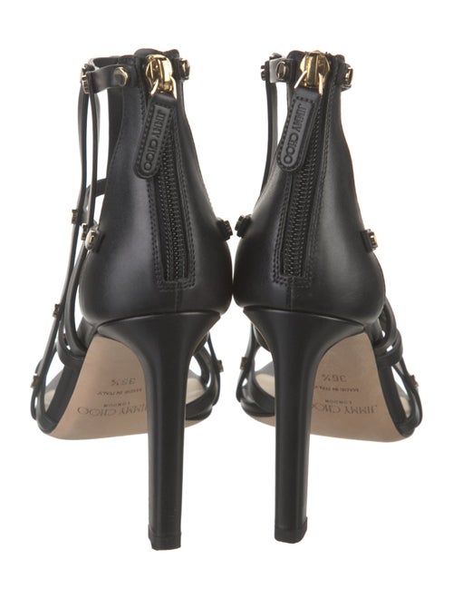 Jimmy Choo Leather Cutout Accent Gladiator Sandals