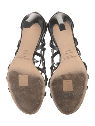 Jimmy Choo Leather Cutout Accent Gladiator Sandals