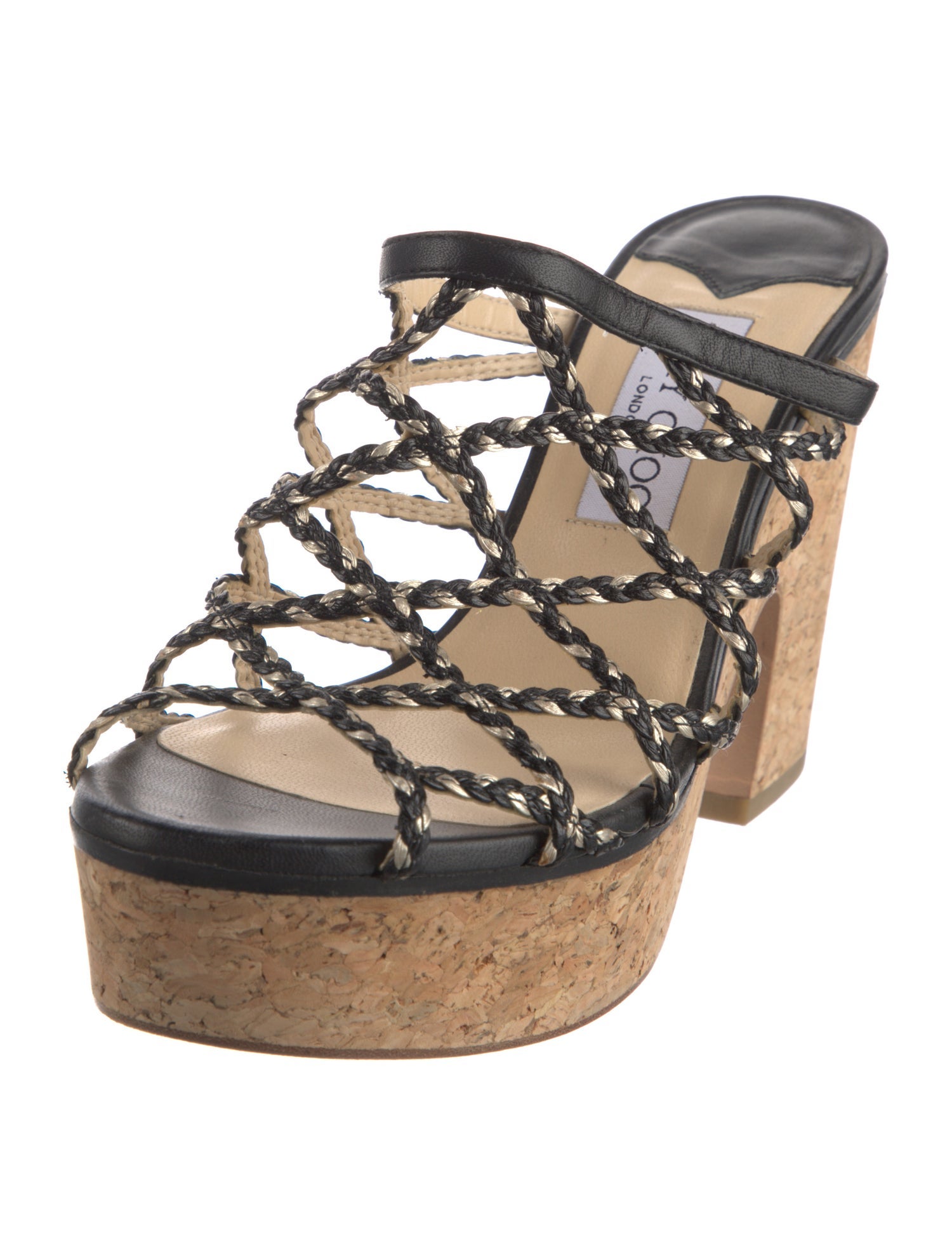 Jimmy Choo Leather Animal Print Slides