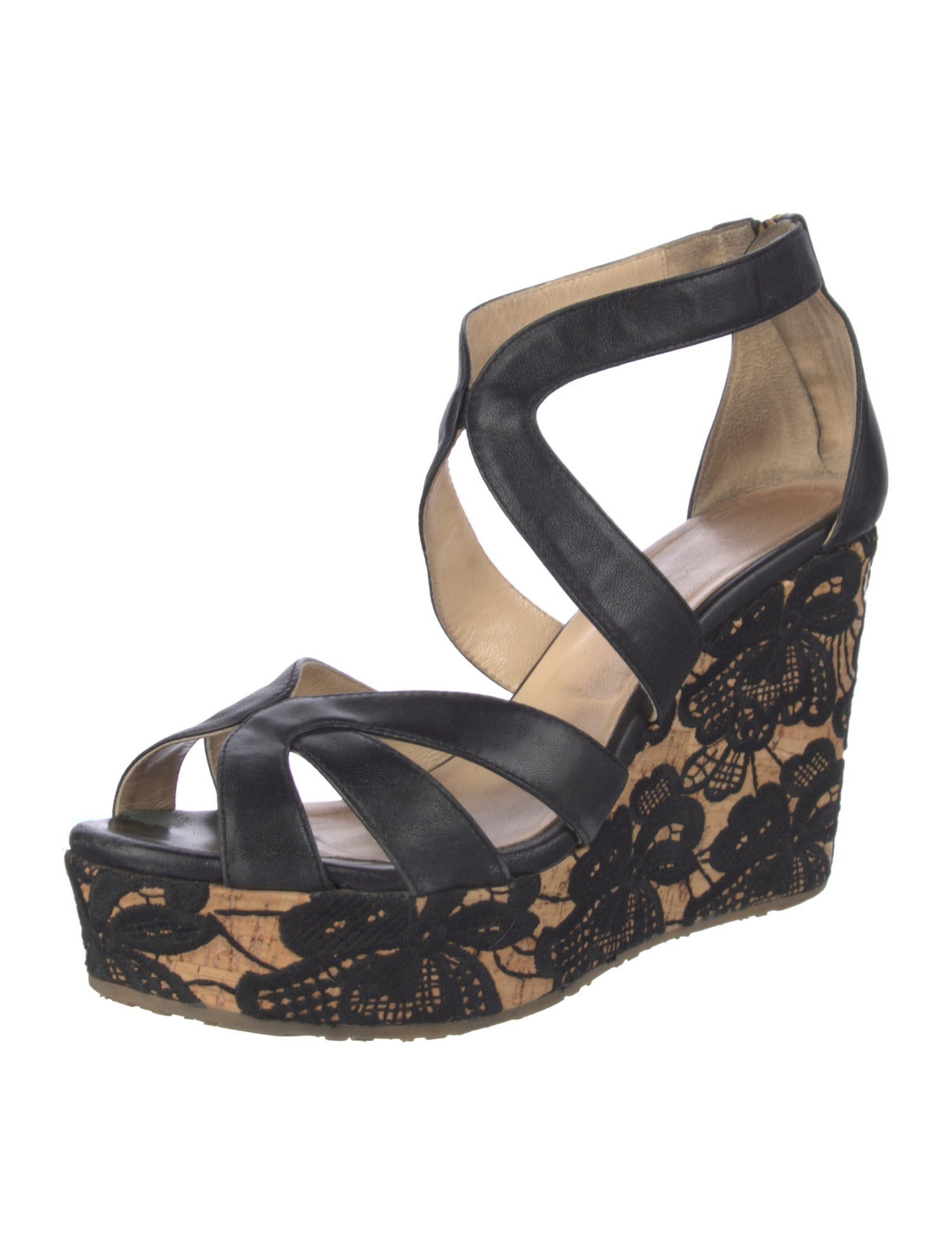 Jimmy Choo Leather Floral Print Sandals