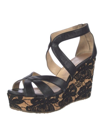 Jimmy Choo Leather Floral Print Sandals