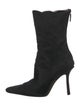 Jimmy Choo Satin Lace Trim Embellishment Sock Boots