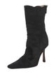 Jimmy Choo Satin Lace Trim Embellishment Sock Boots