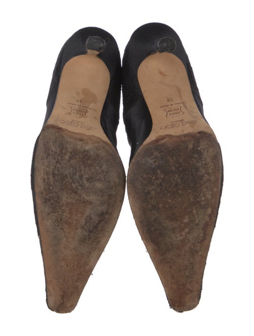 Jimmy Choo Satin Lace Trim Embellishment Sock Boots