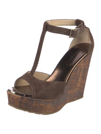 Jimmy Choo Suede T-Strap Sandals