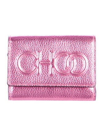 Jimmy Choo Leather Graphic Print Compact Wallet