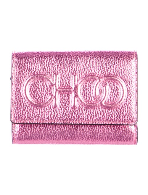 Jimmy Choo Leather Graphic Print Compact Wallet