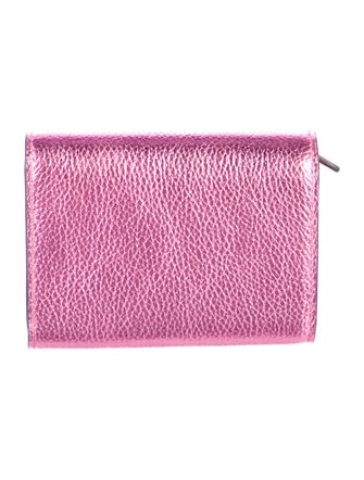 Jimmy Choo Leather Graphic Print Compact Wallet
