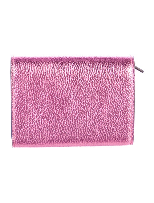 Jimmy Choo Leather Graphic Print Compact Wallet