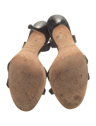 Jimmy Choo Glitter Animal Print T-Strap Sandals