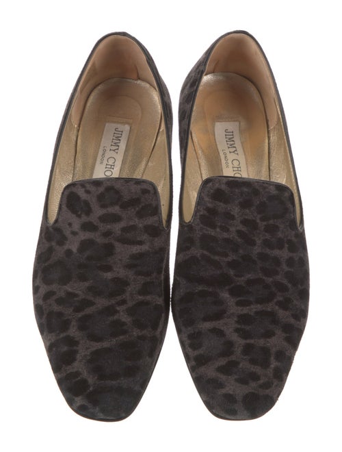 Jimmy Choo Suede Animal Print Loafers
