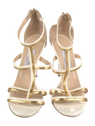 Jimmy Choo Patent Leather T-Strap Sandals