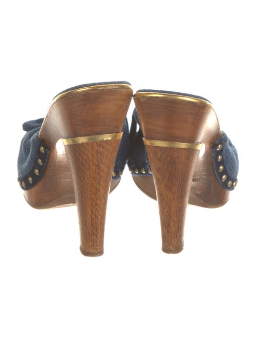 Jimmy Choo Denim Colorblock Pattern Slides