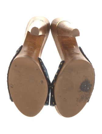 Jimmy Choo Denim Colorblock Pattern Slides