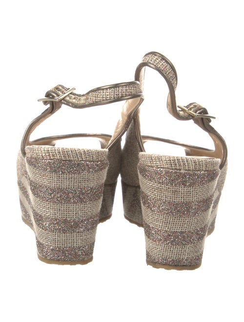 Jimmy Choo Canvas Glitter Accents Slingback Pumps