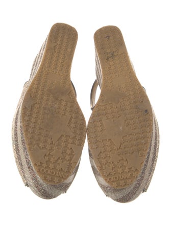 Jimmy Choo Canvas Glitter Accents Slingback Pumps