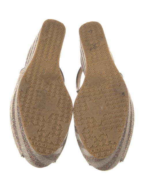 Jimmy Choo Canvas Glitter Accents Slingback Pumps