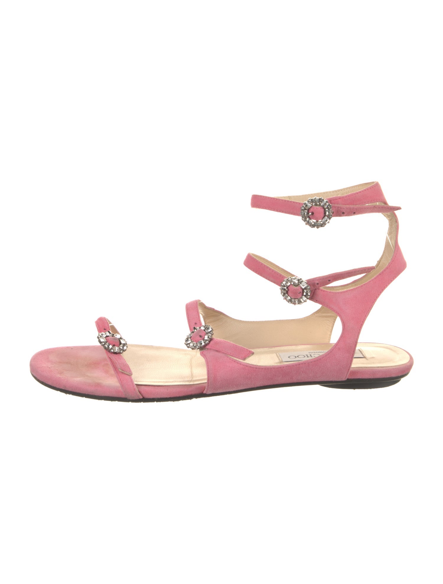 Jimmy Choo Suede Crystal Embellishments Gladiator Sandals