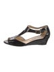 Jimmy Choo Patent Leather Animal Print T-Strap Sandals