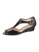 Jimmy Choo Patent Leather Animal Print T-Strap Sandals
