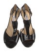 Jimmy Choo Patent Leather Animal Print T-Strap Sandals