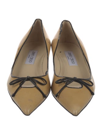 Jimmy Choo Patent Leather Bow Accents Pumps