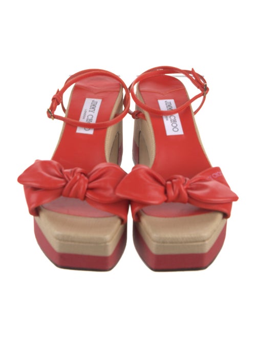 Jimmy Choo Leather Colorblock Pattern Sandals